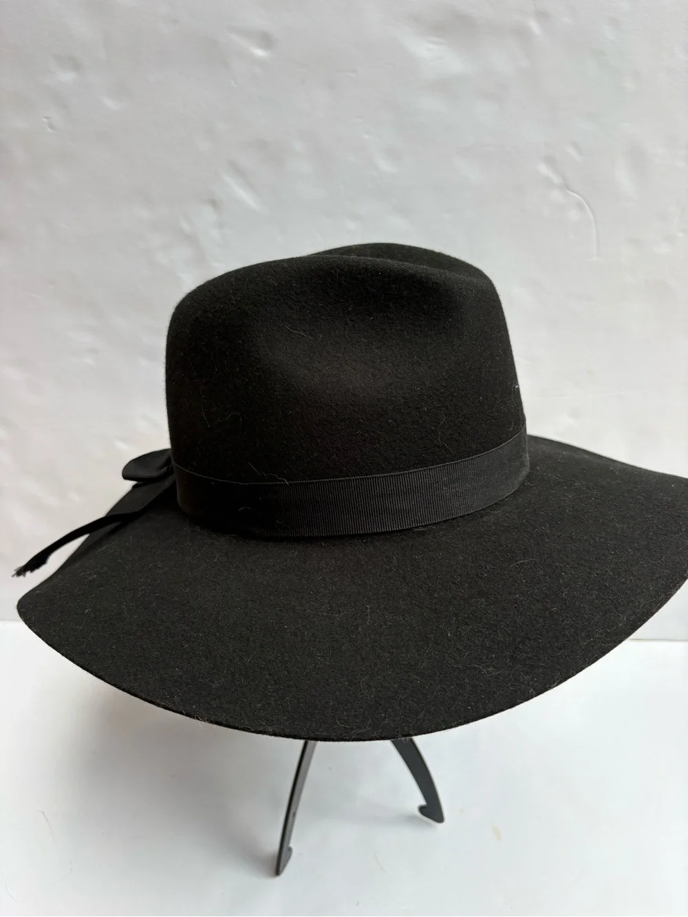 Jack Murphy Black Wide-Brim Wool Fedora Hat - Classic Women's Accessory Size XS